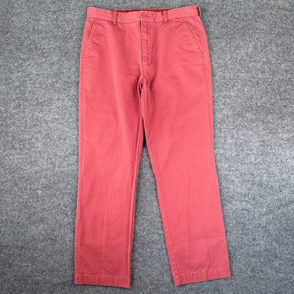 J Crew Pants Mens 32x30 Red Pink Chino Cotton Twill Preppy Straight Leg
